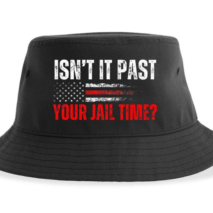 Retro IsnT It Past Your Jail Time Vintage American Flag Sustainable Bucket Hat