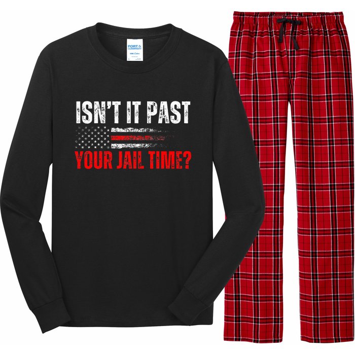 Retro IsnT It Past Your Jail Time Vintage American Flag Long Sleeve Pajama Set