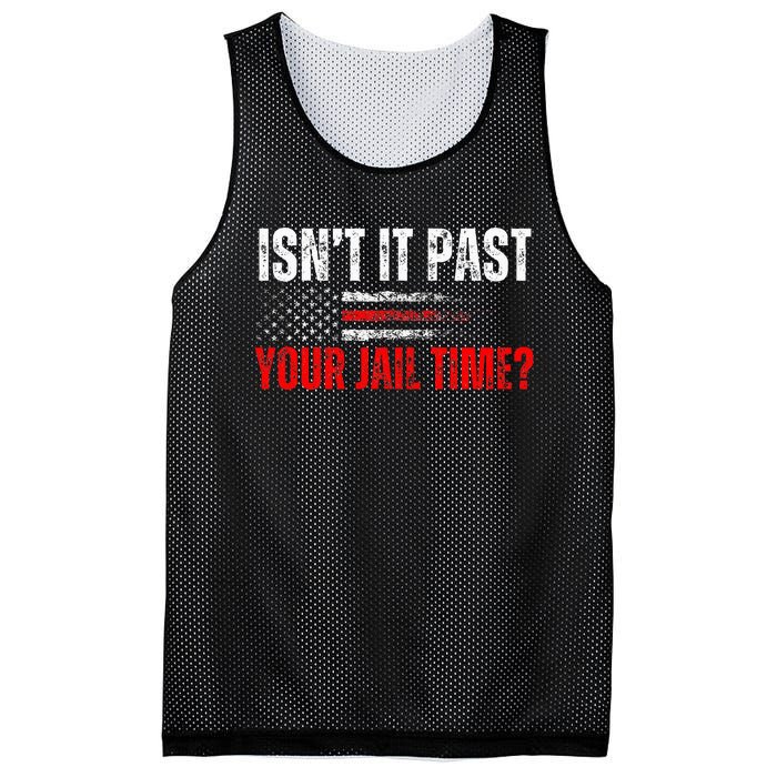 Retro IsnT It Past Your Jail Time Vintage American Flag Mesh Reversible Basketball Jersey Tank