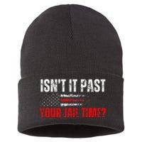 Retro IsnT It Past Your Jail Time Vintage American Flag Sustainable Knit Beanie