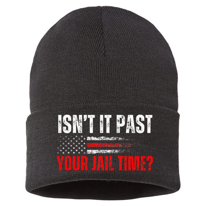 Retro IsnT It Past Your Jail Time Vintage American Flag Sustainable Knit Beanie