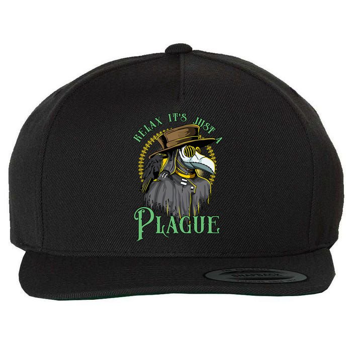 Relax ItS Just A Plague Funny Doctor Middle Age Medicine Wool Snapback Cap