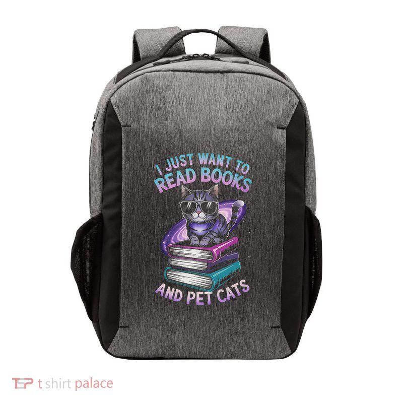Retro I Just Want To Read Books And Pet Cats Cats Vector Backpack