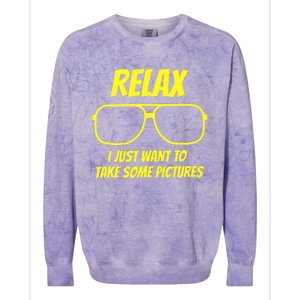 Relax I just want to take some pictures Colorblast Crewneck Sweatshirt