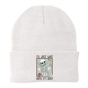 Retro Ill Just Wait Until Its Quiet Skeleton Teachers Knit Cap Winter Beanie