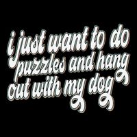 Retro I Just Want To Do Puzzles And Hang Out With My Dog Flat Bill Trucker Hat
