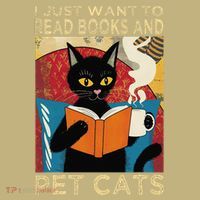 Retro I Just Want To Read Books And Pet Cats Cat Button