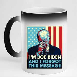 Retro Im Joe Biden And I Forgot This Message Us Flag 11oz Black Color Changing Mug