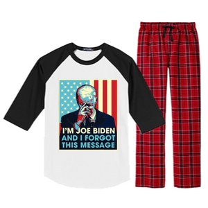 Retro Im Joe Biden And I Forgot This Message Us Flag Raglan Sleeve Pajama Set