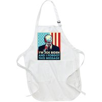 Retro Im Joe Biden And I Forgot This Message Us Flag Full-Length Apron With Pockets