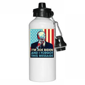 Retro Im Joe Biden And I Forgot This Message Us Flag Aluminum Water Bottle