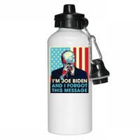 Retro Im Joe Biden And I Forgot This Message Us Flag Aluminum Water Bottle