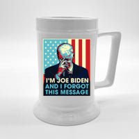 Retro Im Joe Biden And I Forgot This Message Us Flag Beer Stein