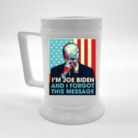 Retro Im Joe Biden And I Forgot This Message Us Flag Beer Stein