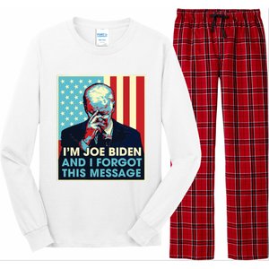 Retro Im Joe Biden And I Forgot This Message Us Flag Long Sleeve Pajama Set