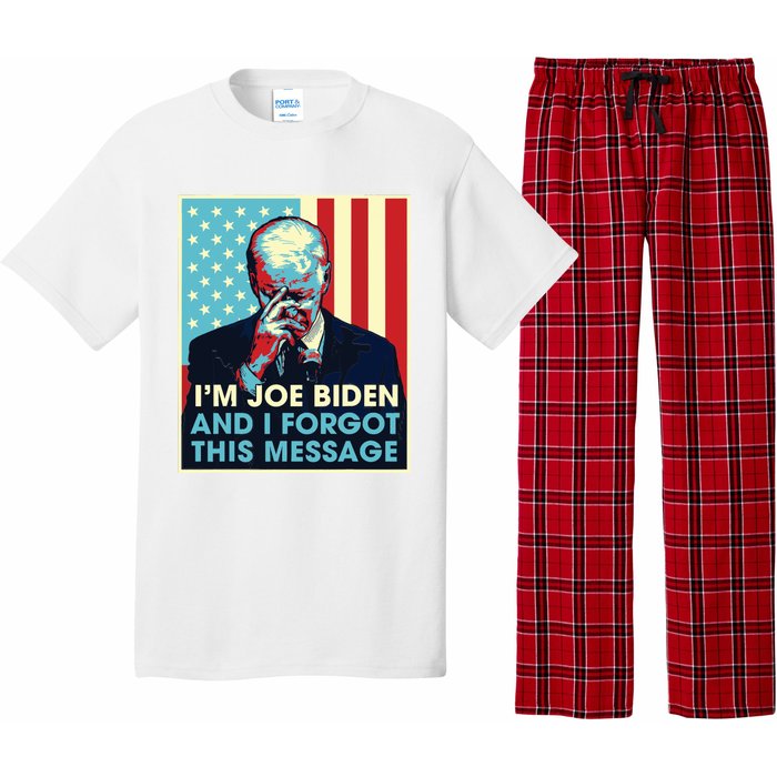 Retro Im Joe Biden And I Forgot This Message Us Flag Pajama Set