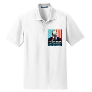 Retro Im Joe Biden And I Forgot This Message Us Flag Dry Zone Grid Polo