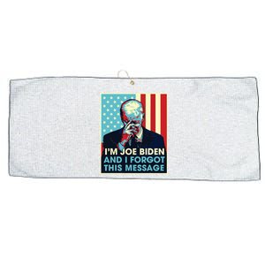 Retro Im Joe Biden And I Forgot This Message Us Flag Large Microfiber Waffle Golf Towel