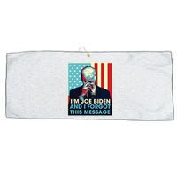 Retro Im Joe Biden And I Forgot This Message Us Flag Large Microfiber Waffle Golf Towel