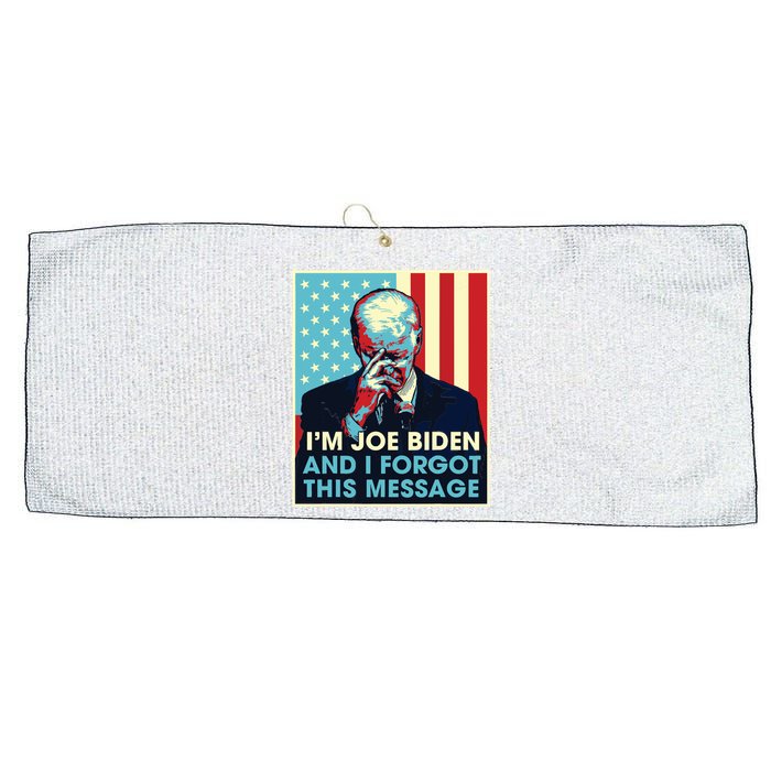 Retro Im Joe Biden And I Forgot This Message Us Flag Large Microfiber Waffle Golf Towel