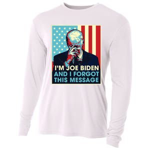 Retro Im Joe Biden And I Forgot This Message Us Flag Cooling Performance Long Sleeve Crew