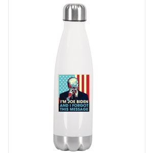 Retro Im Joe Biden And I Forgot This Message Us Flag Stainless Steel Insulated Water Bottle