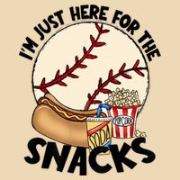 Retro I'm Just Here For The Snacks Funny Baseball Lover Drawstring Bag