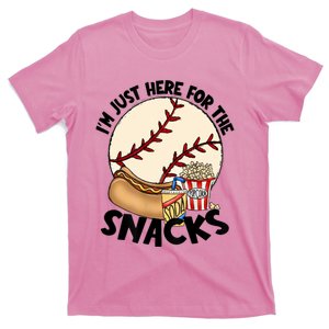 Retro I'm Just Here For The Snacks Funny Baseball Lover T-Shirt