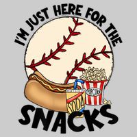 Retro I'm Just Here For The Snacks Funny Baseball Lover V-Neck T-Shirt