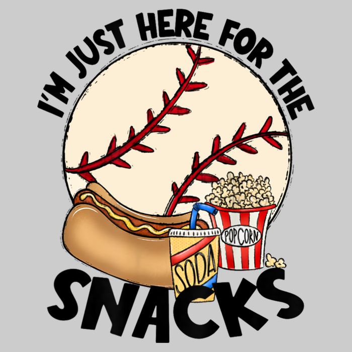 Retro I'm Just Here For The Snacks Funny Baseball Lover V-Neck T-Shirt