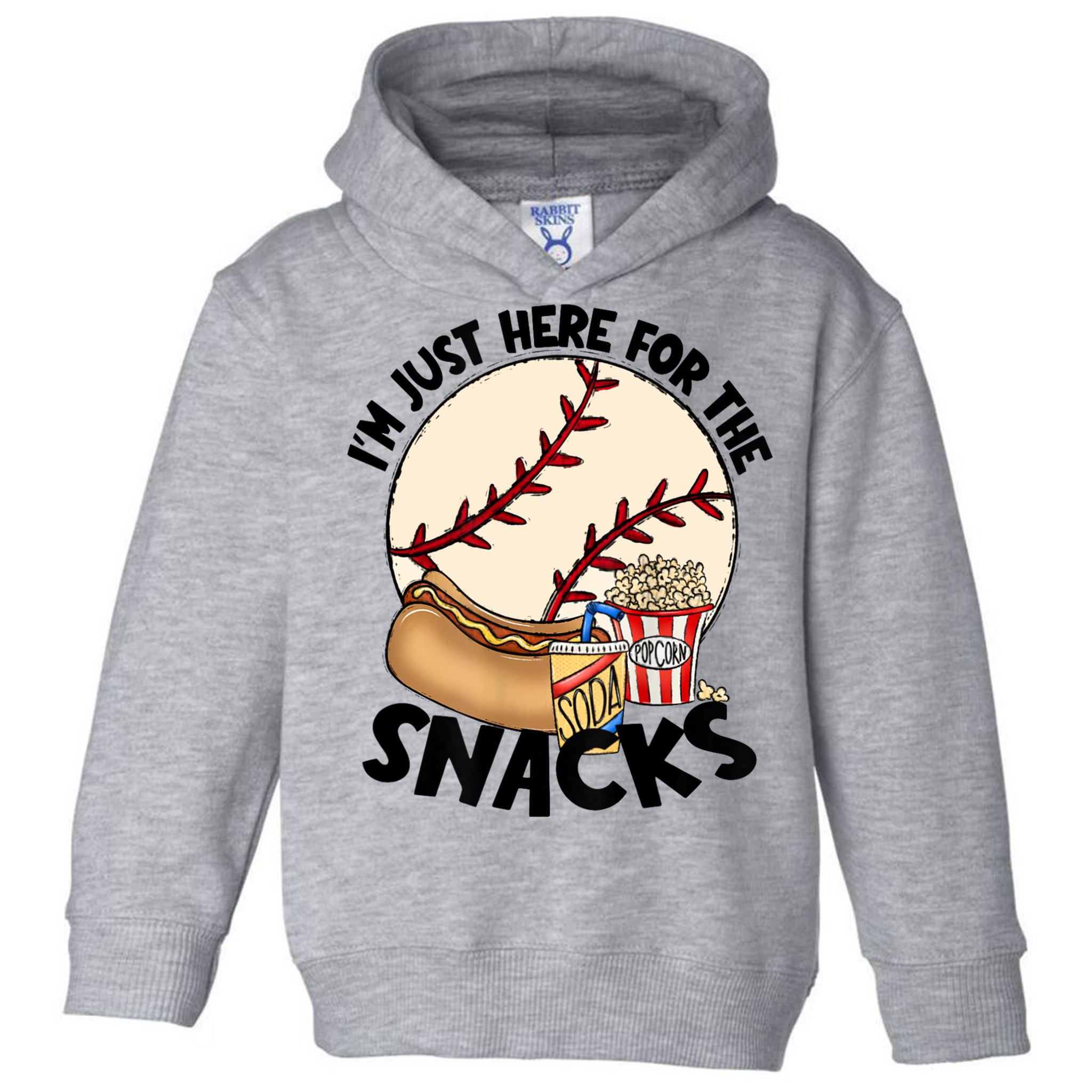 Retro I'm Just Here For The Snacks Funny Baseball Lover Toddler Hoodie