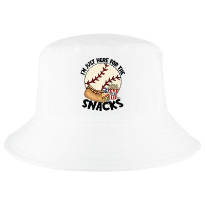 Retro I'm Just Here For The Snacks Funny Baseball Lover Cool Comfort Performance Bucket Hat