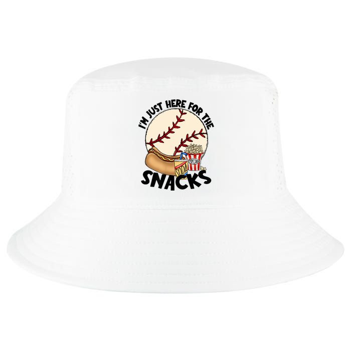 Retro I'm Just Here For The Snacks Funny Baseball Lover Cool Comfort Performance Bucket Hat