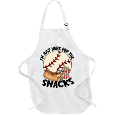 Retro I'm Just Here For The Snacks Funny Baseball Lover Apron