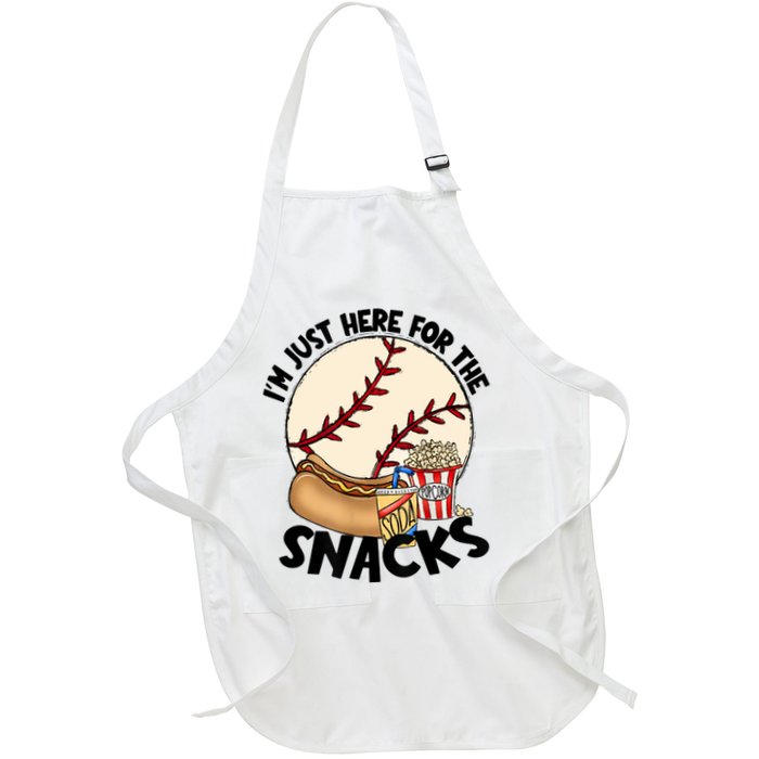 Retro I'm Just Here For The Snacks Funny Baseball Lover Apron