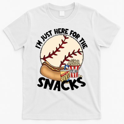 Retro I'm Just Here For The Snacks Funny Baseball Lover T-Shirt
