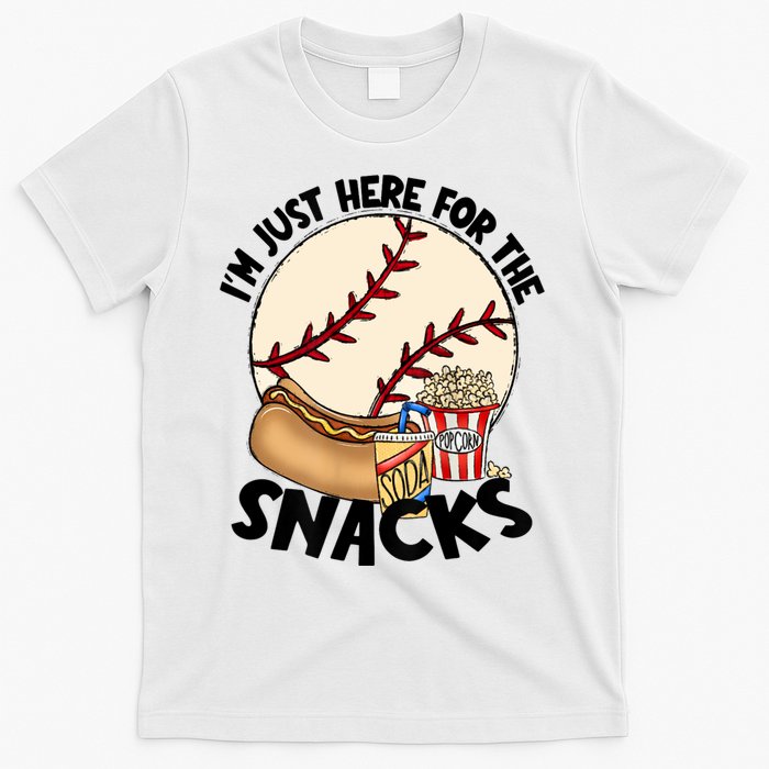 Retro I'm Just Here For The Snacks Funny Baseball Lover T-Shirt