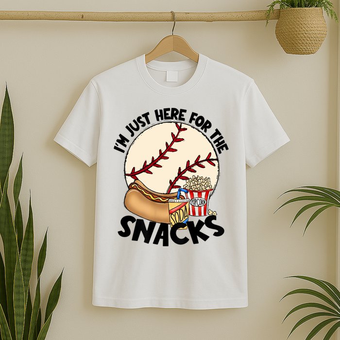 Retro I'm Just Here For The Snacks Funny Baseball Lover T-Shirt