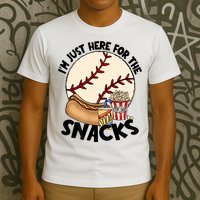 Retro I'm Just Here For The Snacks Funny Baseball Lover T-Shirt
