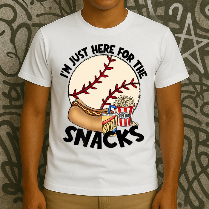 Retro I'm Just Here For The Snacks Funny Baseball Lover T-Shirt