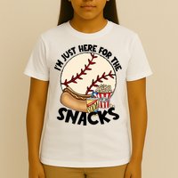 Retro I'm Just Here For The Snacks Funny Baseball Lover T-Shirt