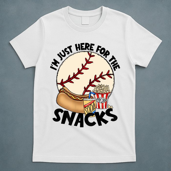 Retro I'm Just Here For The Snacks Funny Baseball Lover T-Shirt