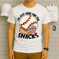 Retro I'm Just Here For The Snacks Funny Baseball Lover T-Shirt