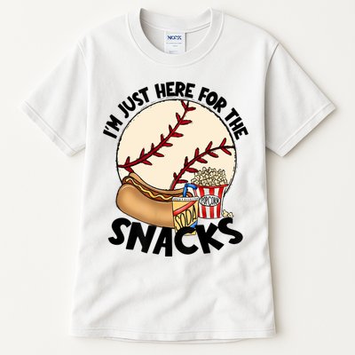 Retro I'm Just Here For The Snacks Funny Baseball Lover Tall T-Shirt