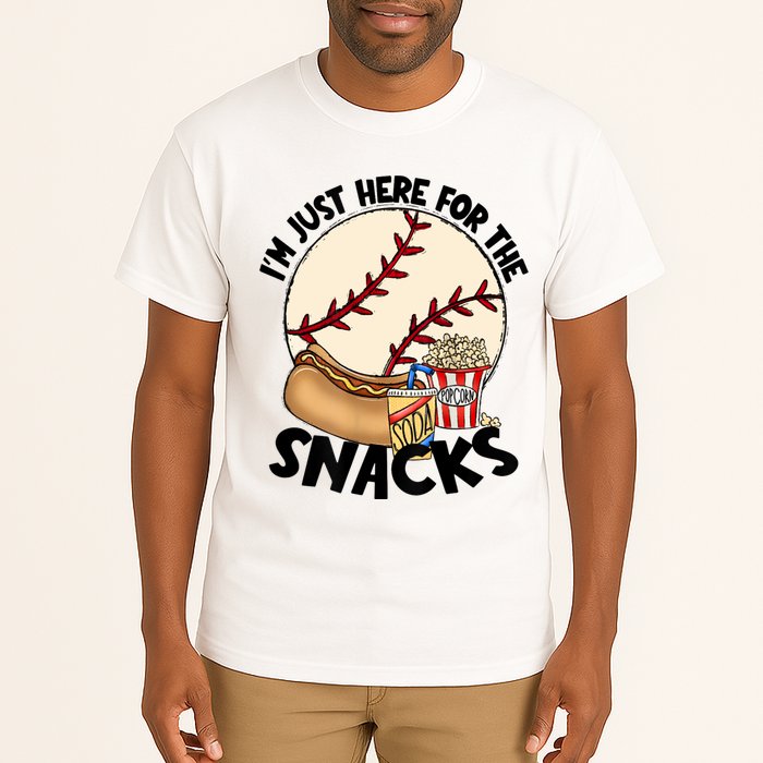 Retro I'm Just Here For The Snacks Funny Baseball Lover Tall T-Shirt