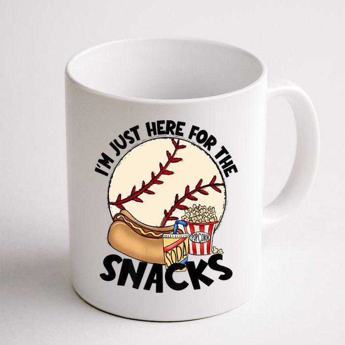 Retro I'm Just Here For The Snacks Funny Baseball Lover Mug