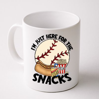 Retro I'm Just Here For The Snacks Funny Baseball Lover Mug