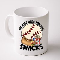Retro I'm Just Here For The Snacks Funny Baseball Lover Mug