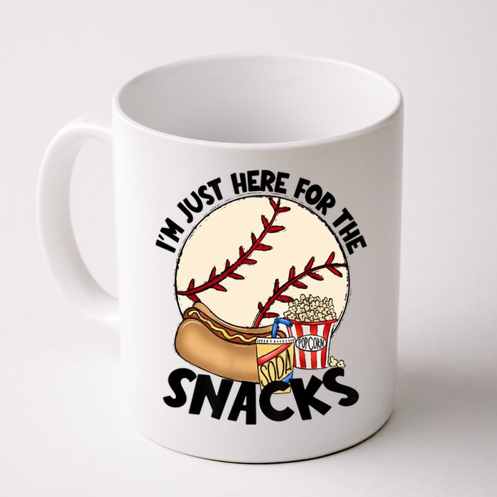 Retro I'm Just Here For The Snacks Funny Baseball Lover Mug