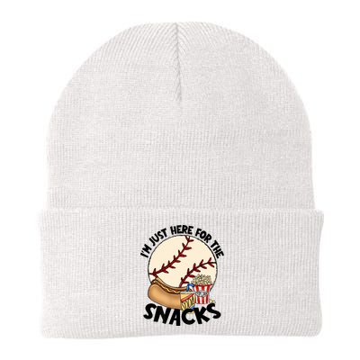 Retro I'm Just Here For The Snacks Funny Baseball Lover Beanie